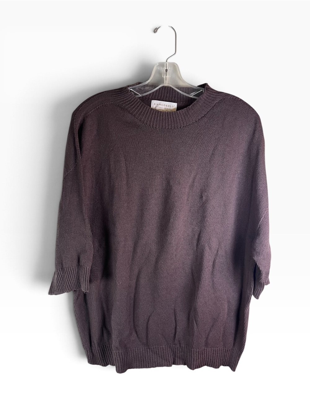 Bianco & Blu Short-Sleeve Crewneck Sweater